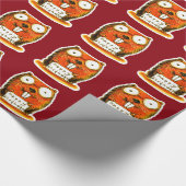 cartoon style beaver houdt blije verjaardagsberich cadeaupapier (Hoek)