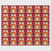 cartoon style beaver houdt blije verjaardagsberich cadeaupapier (Vlak)