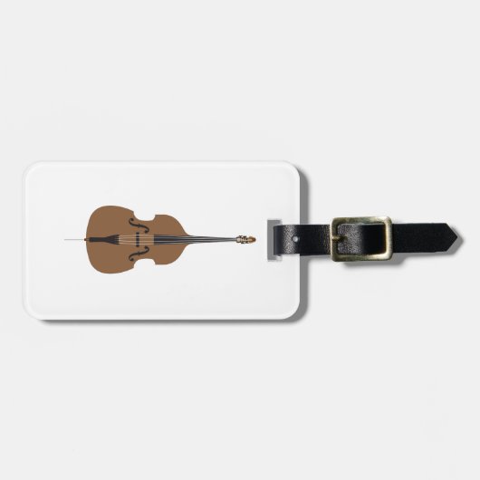 Cartoon Style Double Bass Bagagelabel (Voorkant horizontaal)
