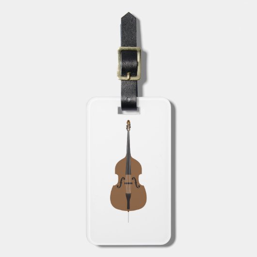 Cartoon Style Double Bass Bagagelabel (Voorkant verticaal)