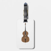 Cartoon Style Double Bass Bagagelabel (Achterkant verticaal)