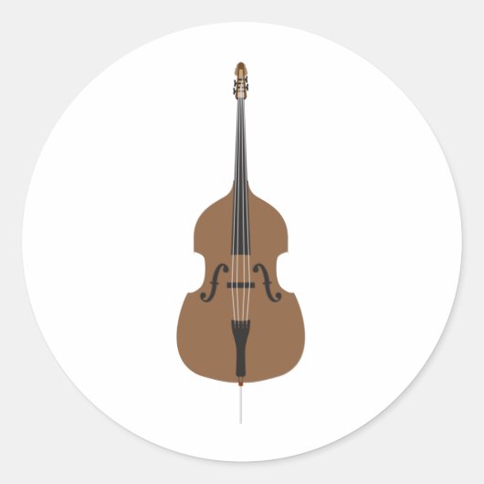 Cartoon Style Double Bass Ronde Sticker (Voorkant)