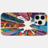 Cartoon Style Gebouwen iPhone Case (Achterkant (horizontaal))