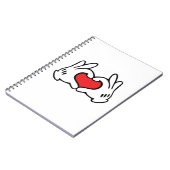 Cartoon Style Hand Love Heart Notitieboek (Linkerzijde)