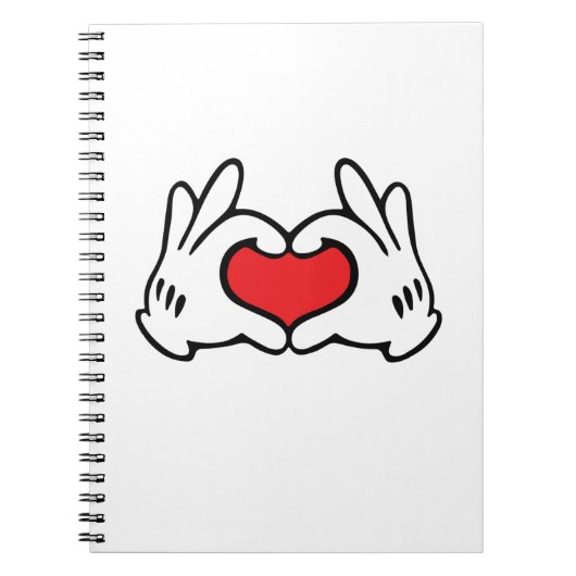 Cartoon Style Hand Love Heart Notitieboek (Voorkant)