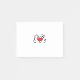 Cartoon Style Hand Love Heart Post-it® Notes