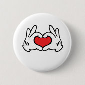 Cartoon Style Hand Love Heart Ronde Button 5,7 Cm (Voorkant)
