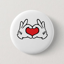 Cartoon Style Hand Love Heart Ronde Button 5,7 Cm