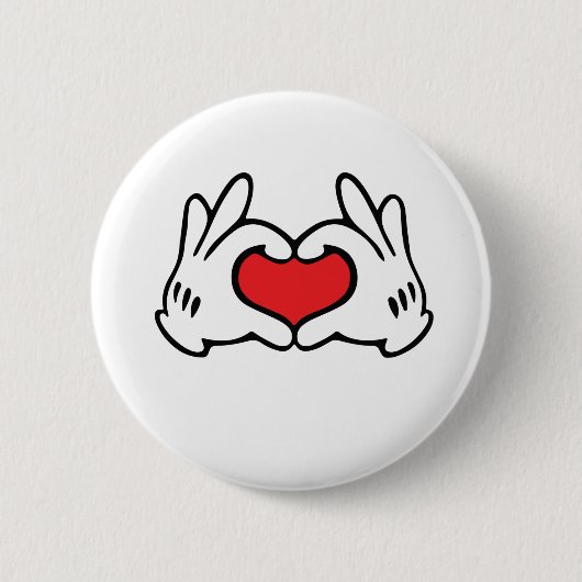 Cartoon Style Hand Love Heart Ronde Button 5,7 Cm (Voorkant)