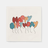 Cartoon Style Happy Birthday Balloon Letters Servet (Voorkant)