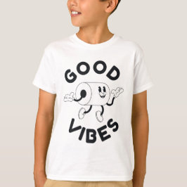 Cartoon Style Happy Paper T-shirt