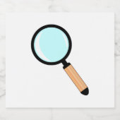 Cartoon Style Magnifying Glass Bier Etiket (Enkel label)