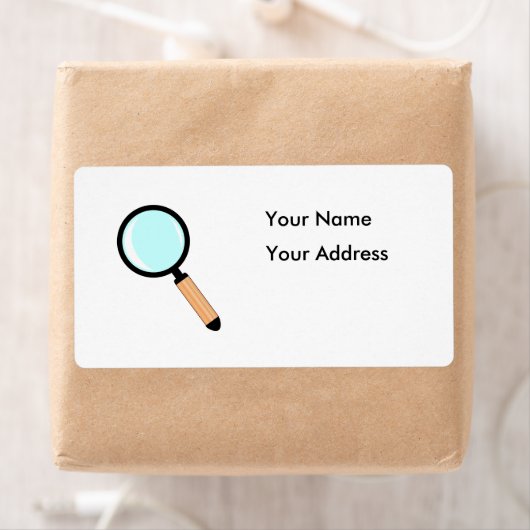Cartoon Style Magnifying Glass Etiket (Insitu)