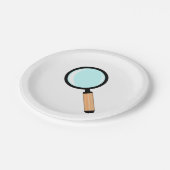 Cartoon Style Magnifying Glass Papieren Bordje (Gekanteld)