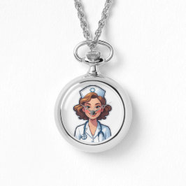 Cartoon Style Nurse - Schattigee medische held Horloge