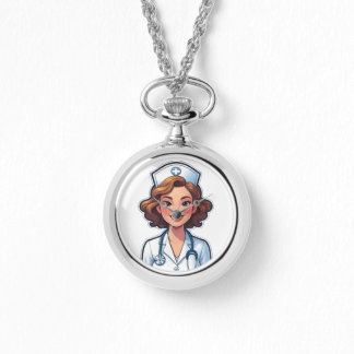 Cartoon Style Nurse - Schattigee medische held Horloge