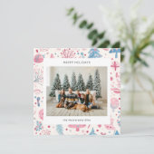 Cartoon Style Pastel Illustraties Vakantie Kaart (Staand voorkant)