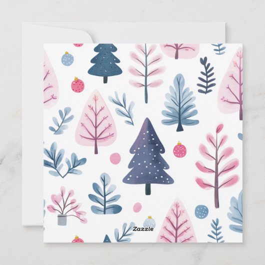 Cartoon Style Pastel Illustraties Vakantie Kaart (Achterkant)