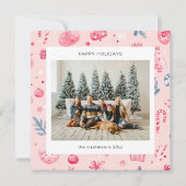 Cartoon Style Pastel Illustraties Vakantie Kaart (Voorkant)