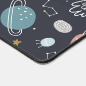 Cartoon Style Planets en Ruimteraketten Pattern Bureaumat (Hoek)