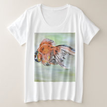 Cartoon Style Ryukin Goldfish Acrylverf