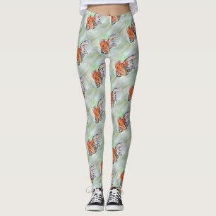 Cartoon Style Ryukin Goldfish Acrylverf Leggings