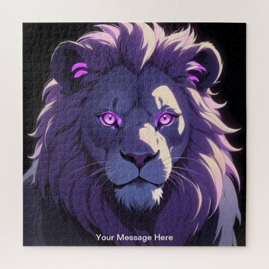 Cartoon Style Vibrant Kleurrijke Wildlife Lion Legpuzzel (Verticaal)