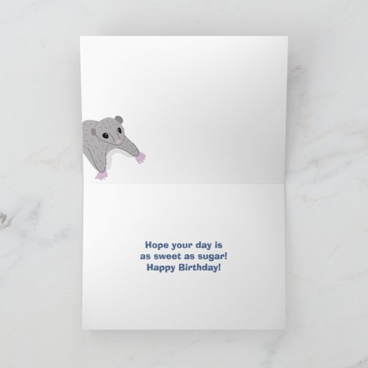 Cartoon Sugar Glider Illustratie Aangepaste Verjaa Kaart (Binnen)