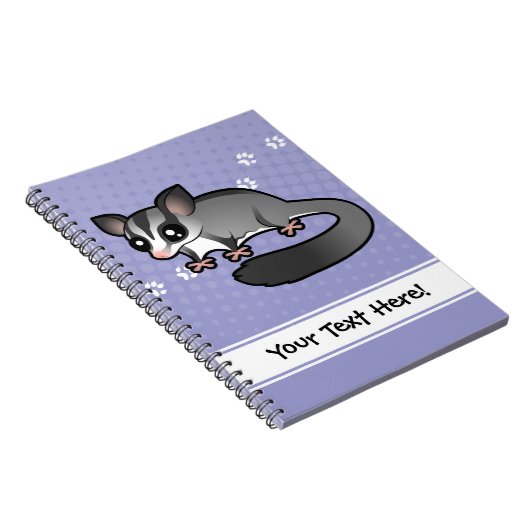 Cartoon Sugar Glider Notitieboek (Rechterzijde)