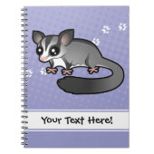 Cartoon Sugar Glider Notitieboek (Voorkant)