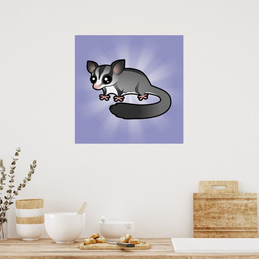 Cartoon Sugar Glider Poster (Keuken)
