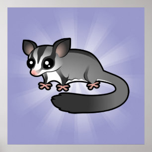 Cartoon Sugar Glider Poster