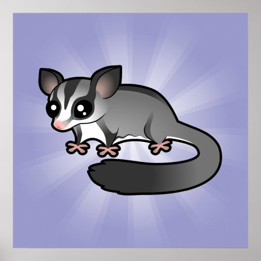 Cartoon Sugar Glider Poster (Voorkant)