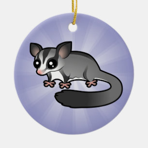 Cartoon Suiker Glider (voeg je eigen bericht toe) Keramisch Ornament