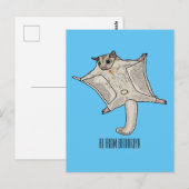 Cartoon suikerzweefvliegtuig briefkaart (Voorkant / Achterkant)