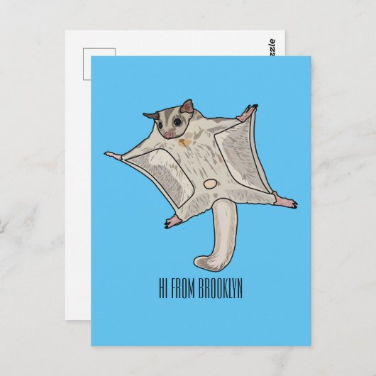 Cartoon suikerzweefvliegtuig briefkaart (Voorkant / Achterkant)