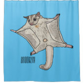 Cartoon suikerzweefvliegtuig douchegordijn (Voorkant)