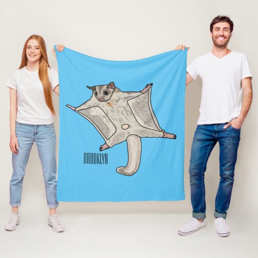 Cartoon suikerzweefvliegtuig fleece deken (In situ)