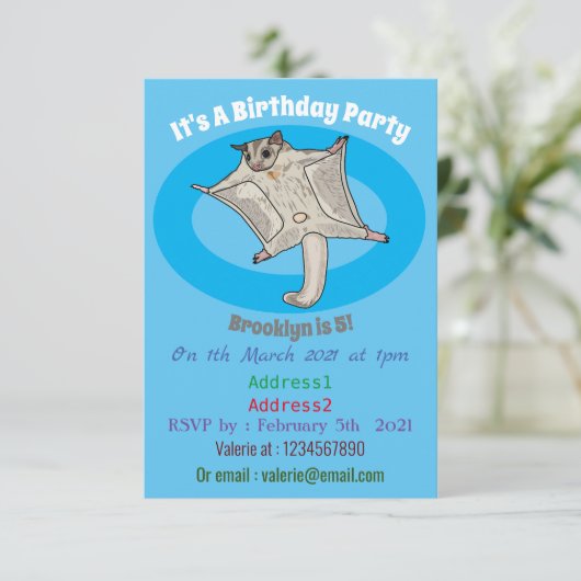 Cartoon suikerzweefvliegtuig kaart (Staand voorkant)