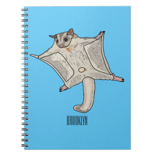 Cartoon suikerzweefvliegtuig notitieboek