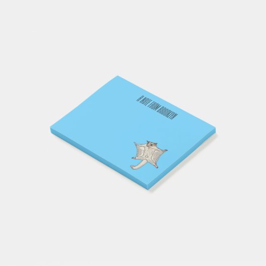 Cartoon suikerzweefvliegtuig post-it® notes (Schuin)