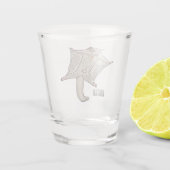 Cartoon suikerzweefvliegtuig shot glas (Achterkant)