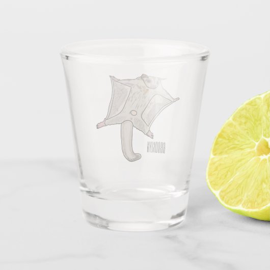 Cartoon suikerzweefvliegtuig shot glas (Achterkant)