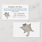 Cartoon suikerzweefvliegtuig visitekaartje (Voorkant / Achterkant)