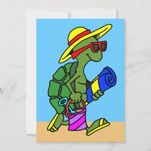 Cartoon Summer Turtle Invitation Kaart (Voorkant)