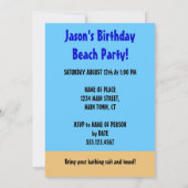 Cartoon Summer Turtle Invitation Kaart (Achterkant)