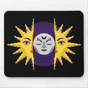 Cartoon Sun- en motorsymbool Muismat