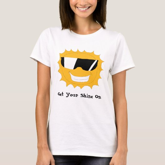 Cartoon Sun met zonnebrillen T-shirt (Voorkant)