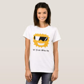 Cartoon Sun met zonnebrillen T-shirt (Voorkant volledig)