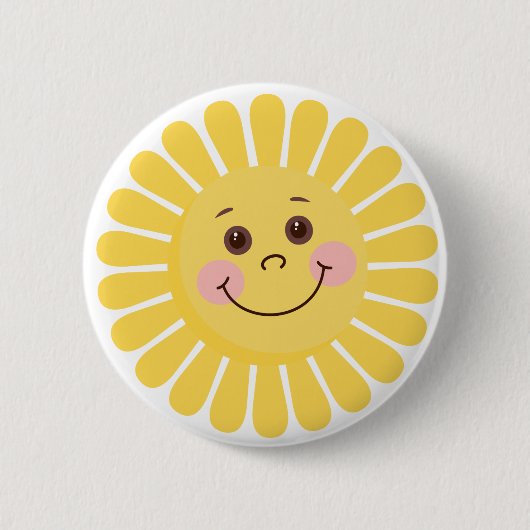 Cartoon Sun Ronde Button 5,7 Cm (Voorkant)